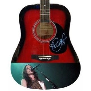 Alanis Morissette full size Huntington acoustic guitar signed with proof.