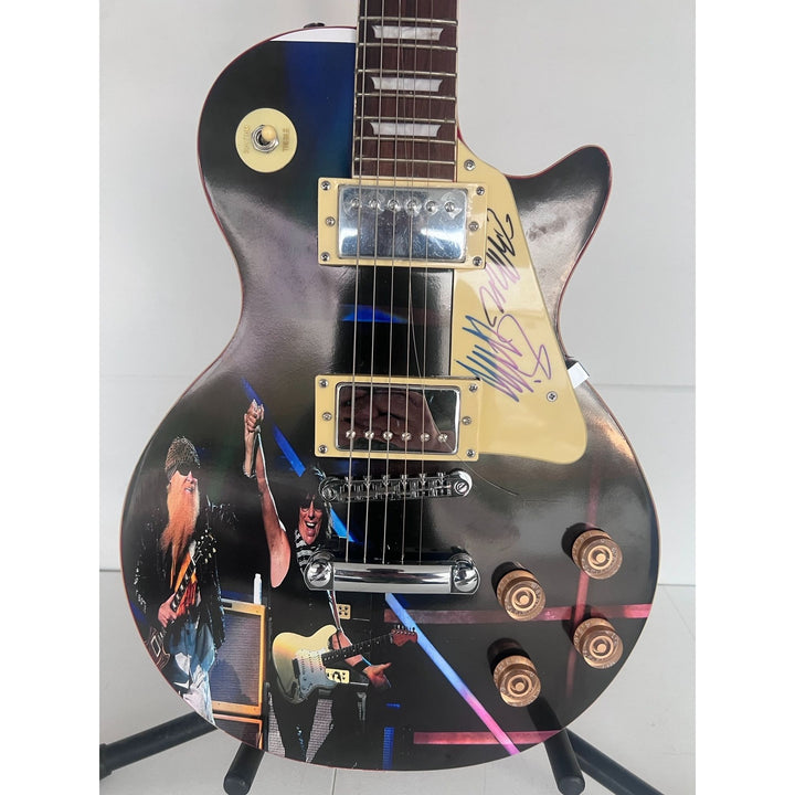 Billy Gibbons ZZ Top and Jeff Beck two of Rock N' Rolls greatest guitarists one of a kind les paul signed with proof.