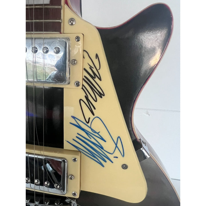 Billy Gibbons ZZ Top and Jeff Beck two of Rock N' Rolls greatest guitarists one of a kind les paul signed with proof.