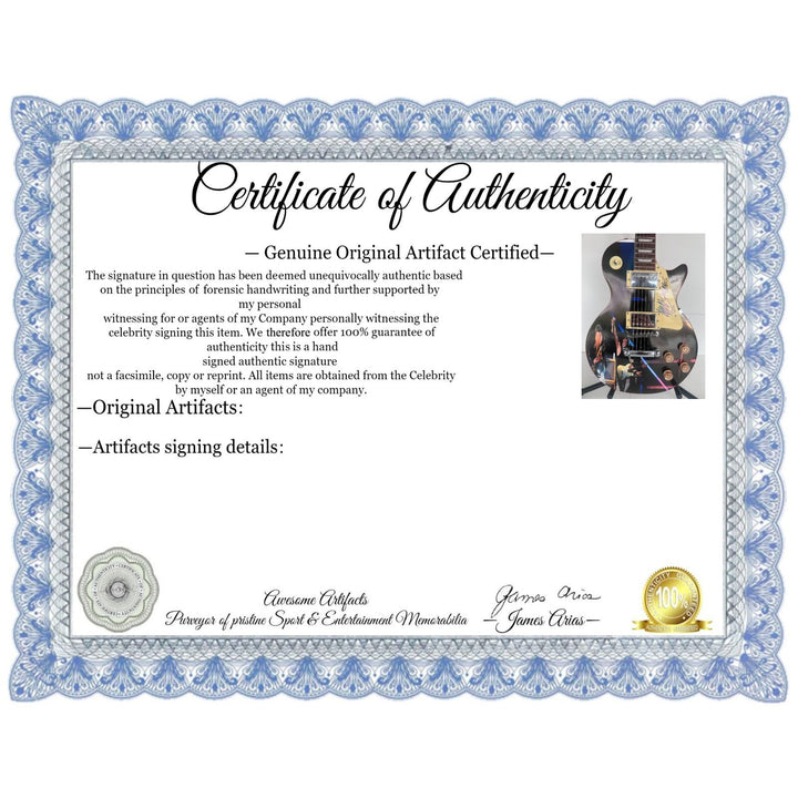 Billy Gibbons ZZ Top and Jeff Beck two of Rock N' Rolls greatest guitarists one of a kind les paul signed with proof.