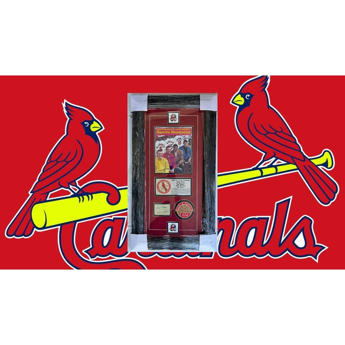 St. Louis Cardinals 1964 Roger Maris,  Tim McCarver, Bob Gibson,  Mike Shannon & Lou Brock 18x33 framed with proof