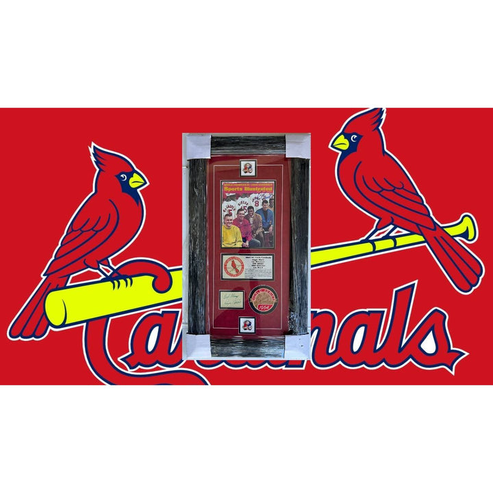 St. Louis Cardinals 1964 Roger Maris,  Tim McCarver, Bob Gibson,  Mike Shannon & Lou Brock 18x33 framed with proof