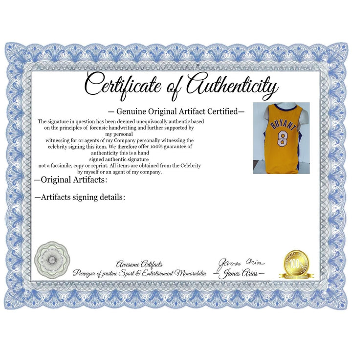 Kobe Bryant Los Angeles Lakers vintage adidas #8 size xl, embroidered jersey signed with proof Awesome Artifacts
