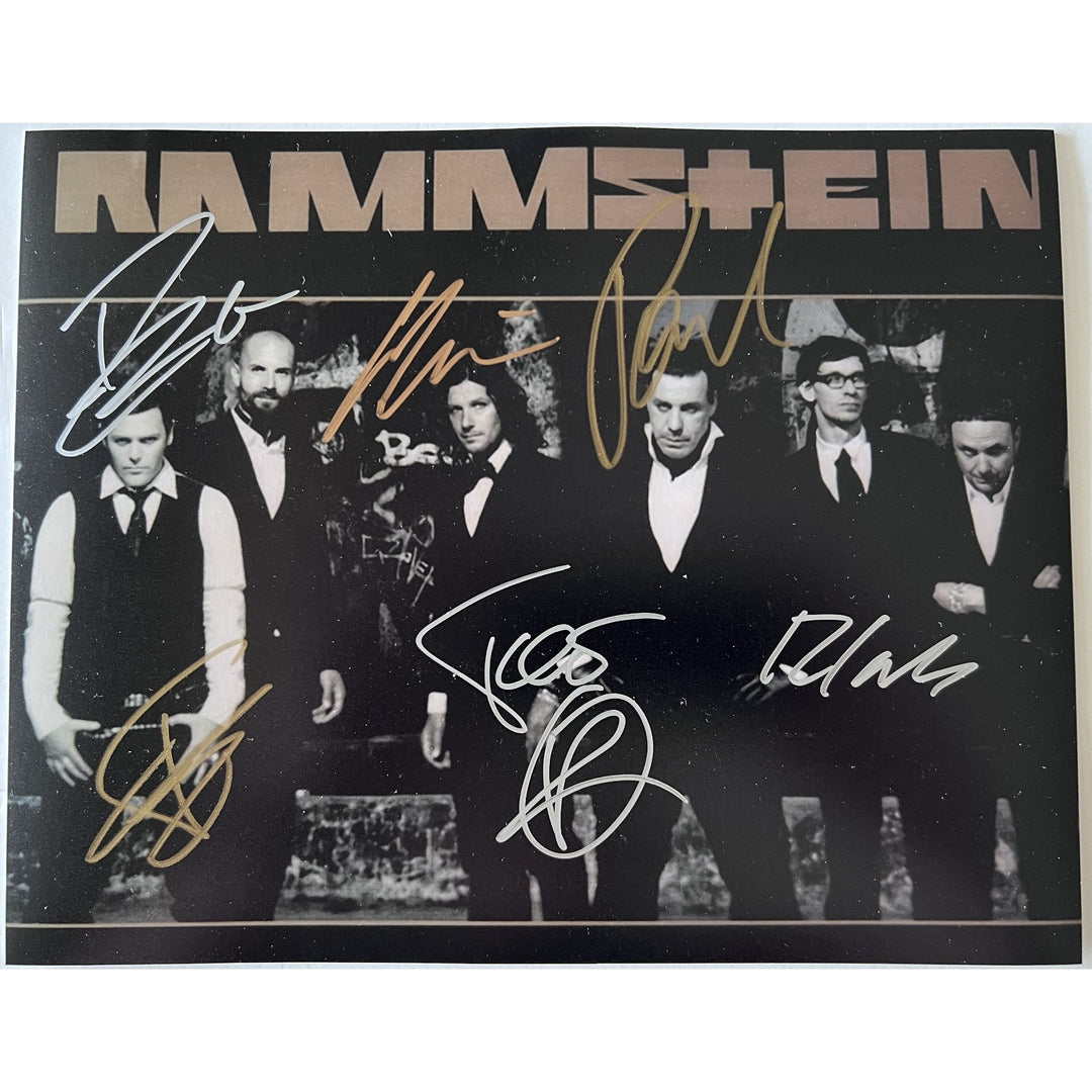 Rammstein Till Lindemann Richard Kruspe "Flake" Lorenz 8X10 photo signed with proof