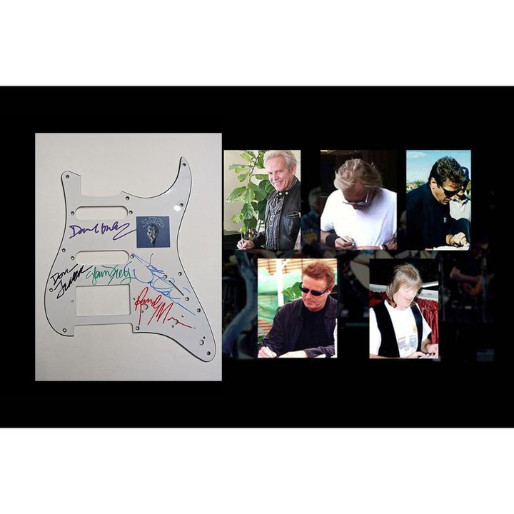 Don Hanley donfelder Glenn Frey Joe Walsh Randy Meisner electric guitar pickguard signed with proof