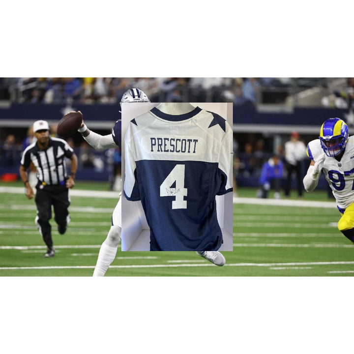 Dak Prescott Dallas Cowboys game model jersey Nike size large jersey  signed with proof