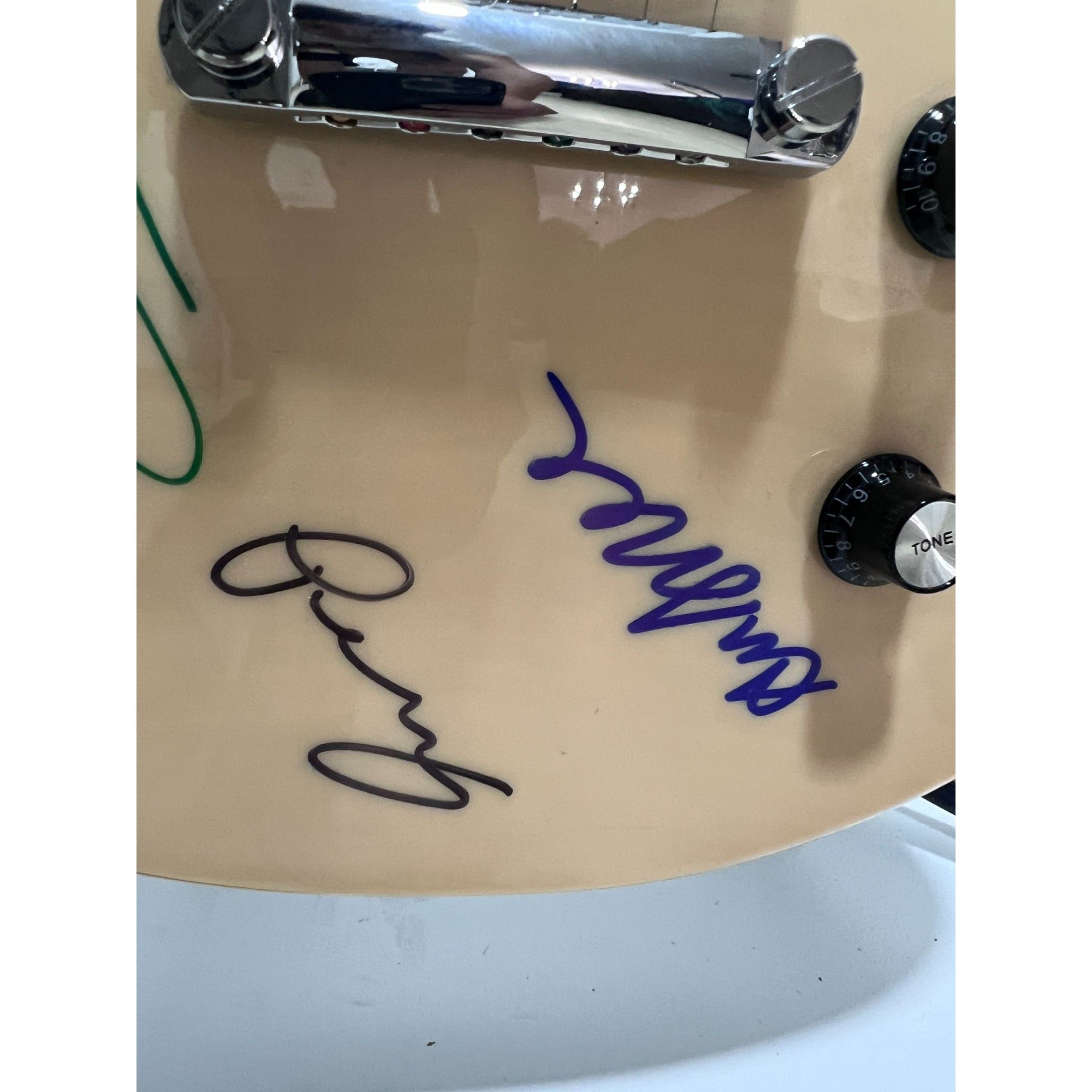 Robert Smith and the Cure Patrick Morrissey and The Smiths Les Paul electric guitar signed with proof