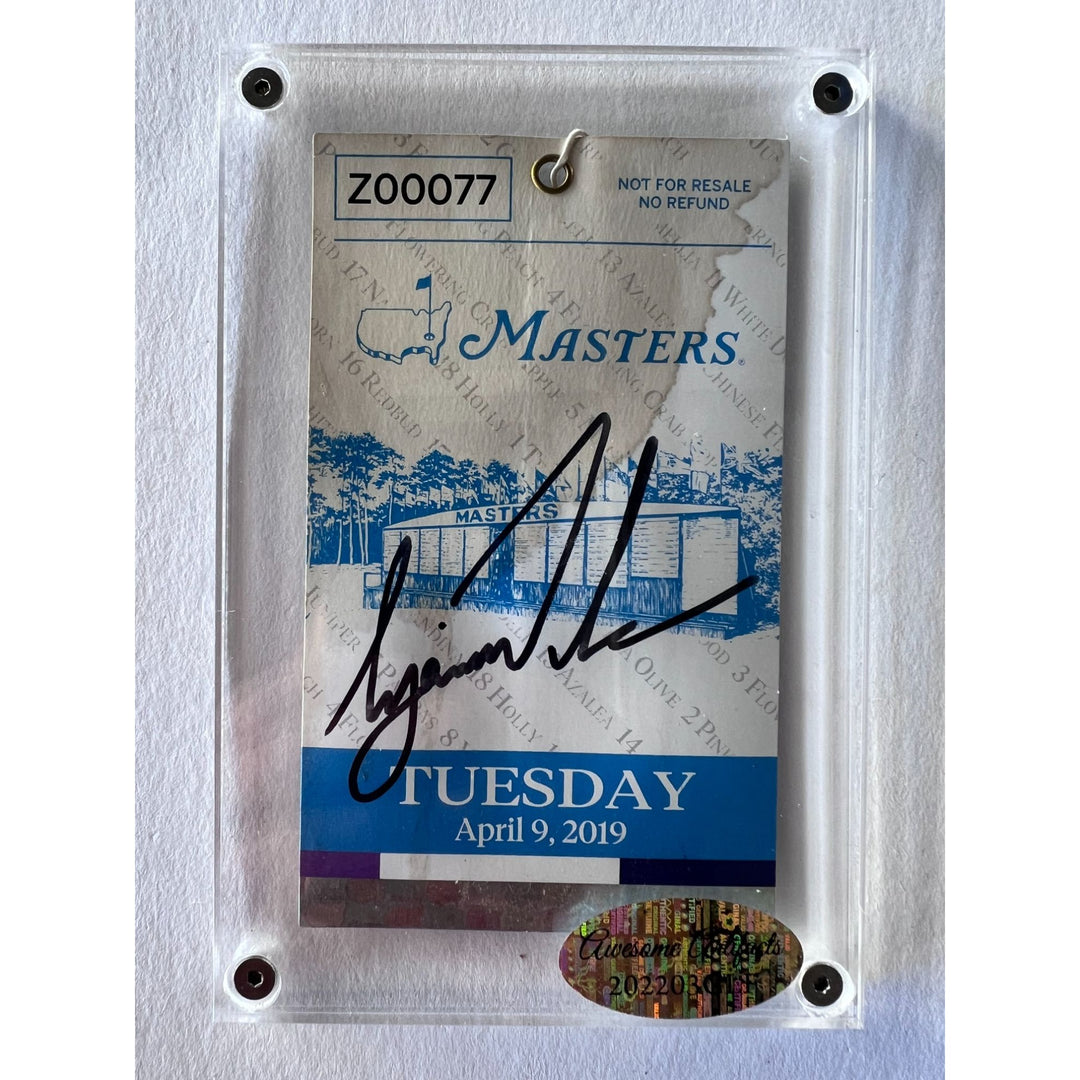 Tiger Woods 2019 Masters Golf Tournament ticket signed with proof