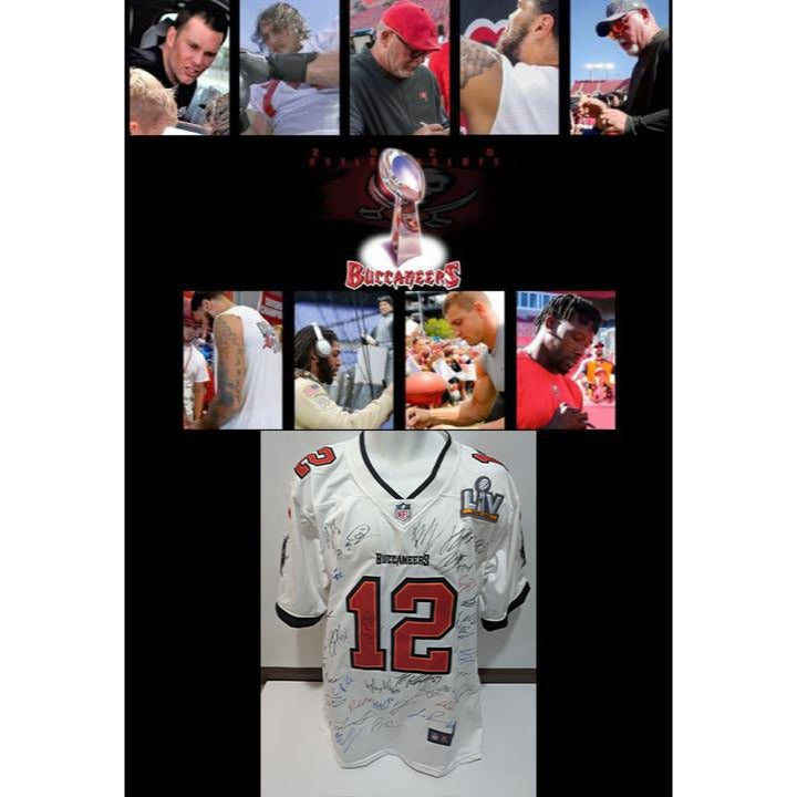 Tom Brady Tampa Bay Buccaneers Super Bowl champions team signed jersey signed with proof