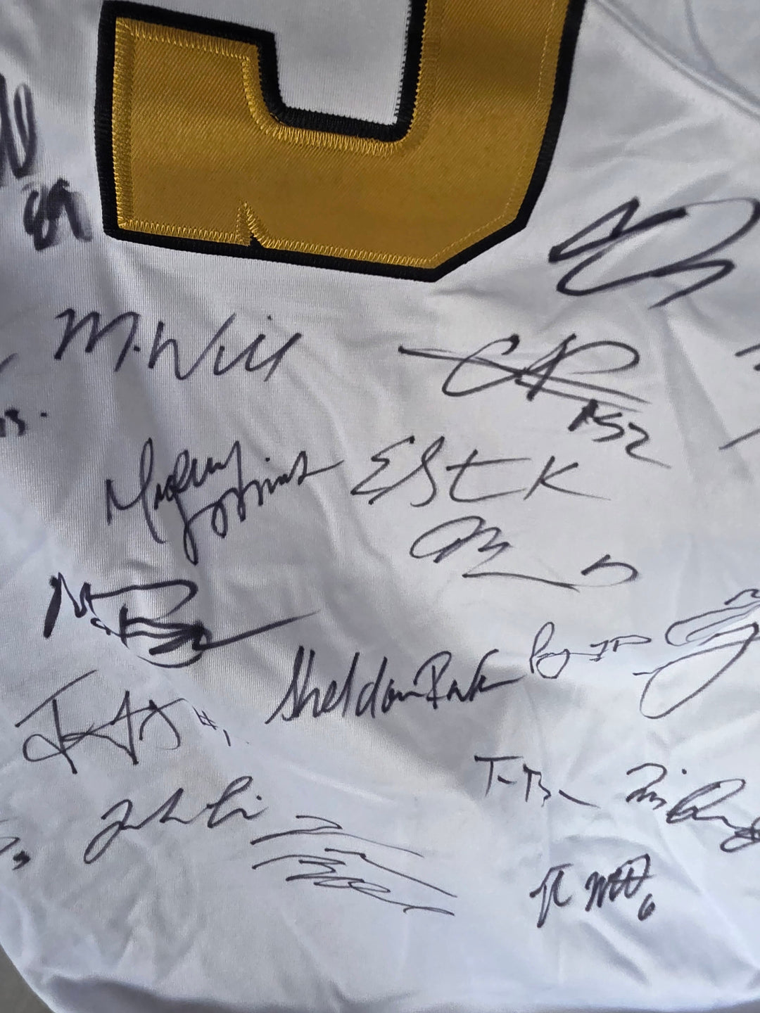 New Orleans Saints 2016 team signatures close-up 3