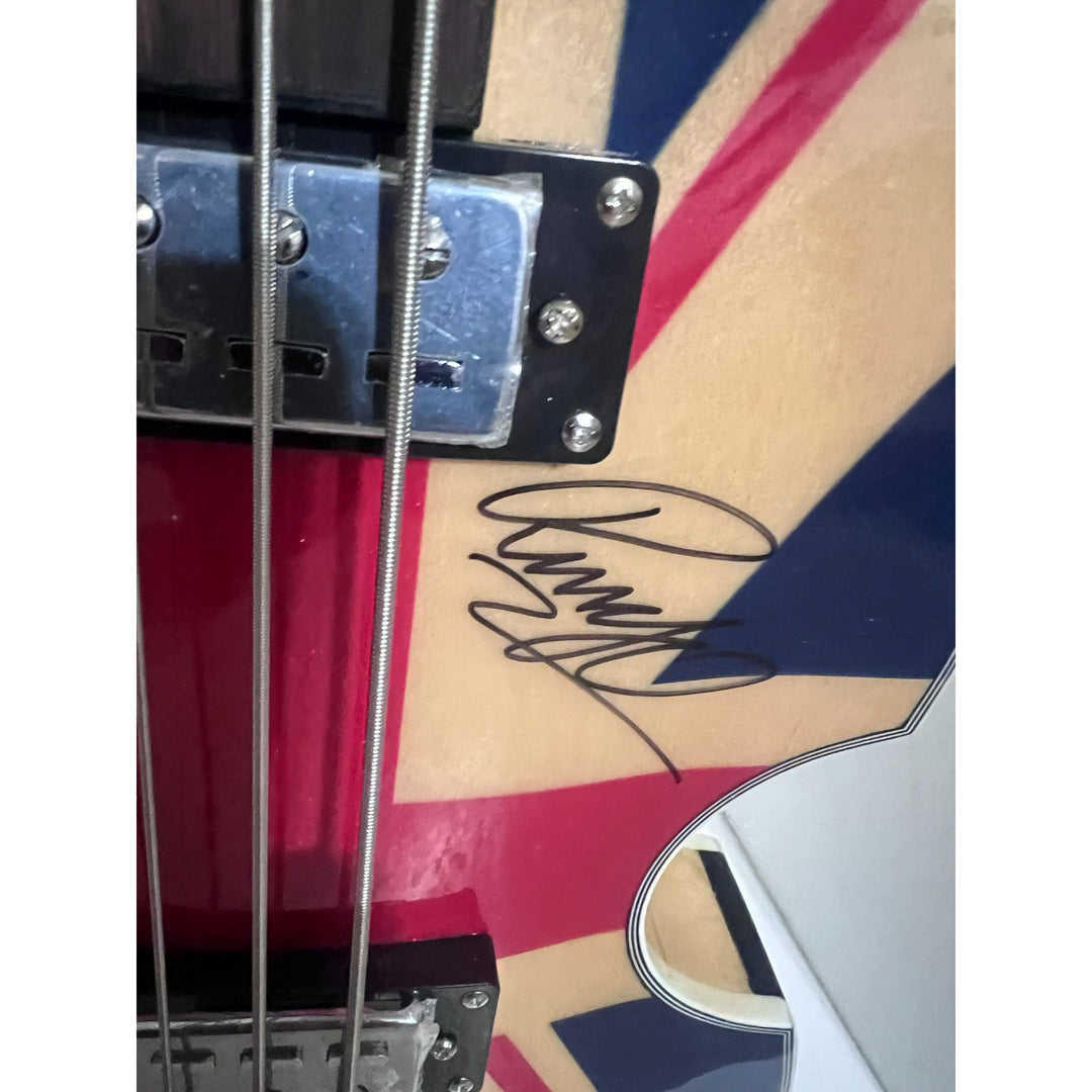 Paul McCartney and Ringo Starr Hofner bass guitar signed with proof