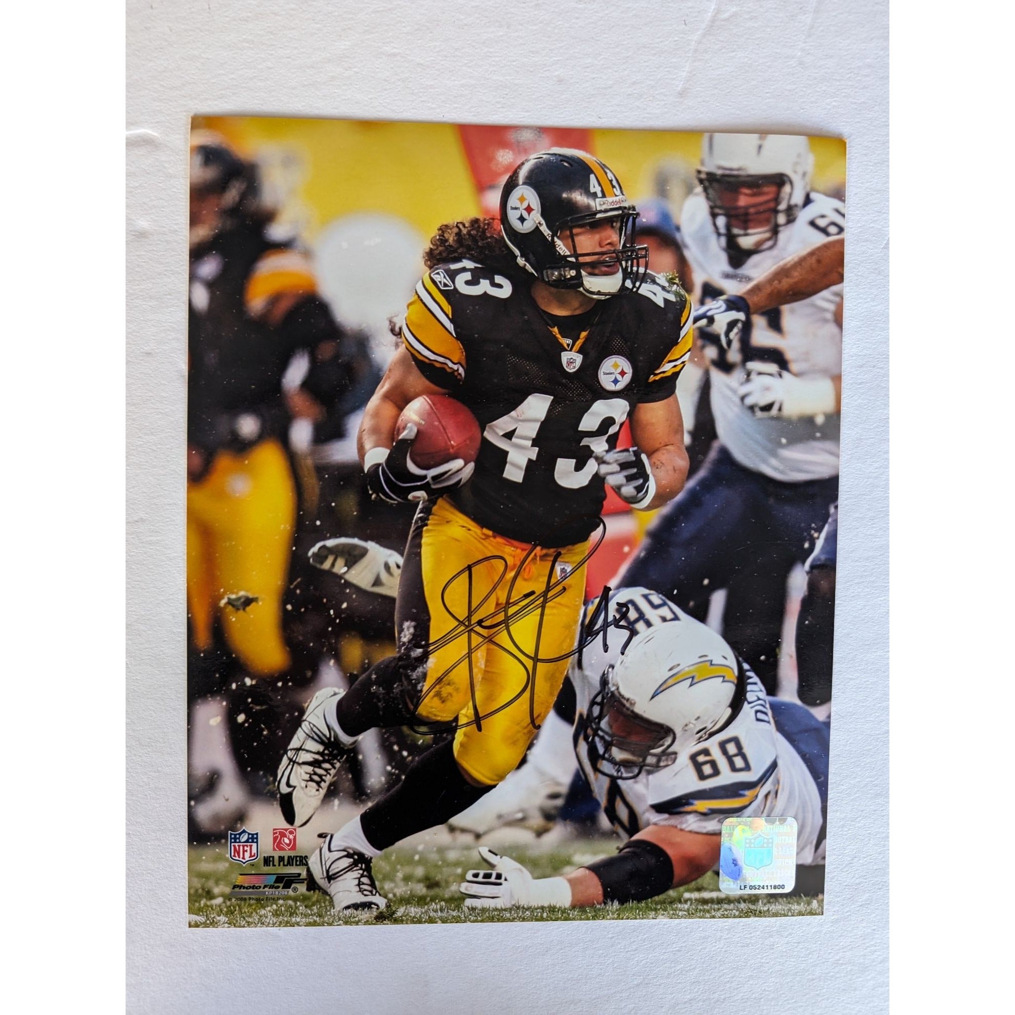 Troy Polamalu Pittsburgh Steelers and NFL Hall of Famer 8x10 photo signed