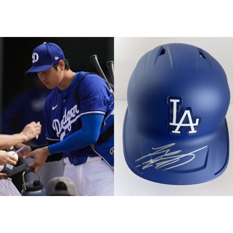 Shohei Ohtani Los Angeles Dodgers MLB Rawlings game model full size helmet signed with proof