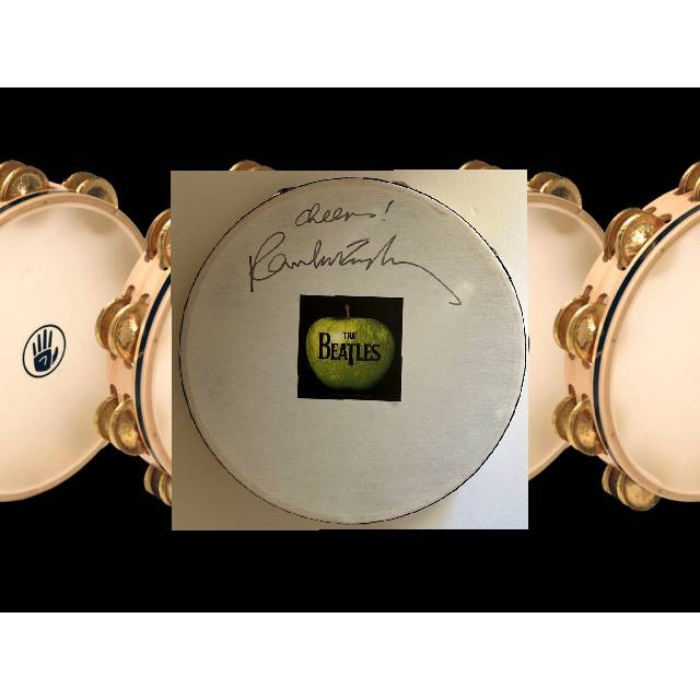 Paul McCartney The Beatles 14 inch tambourine signed with proof
