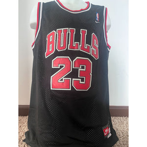 Michael Jordan black jersey size large signed with proof
