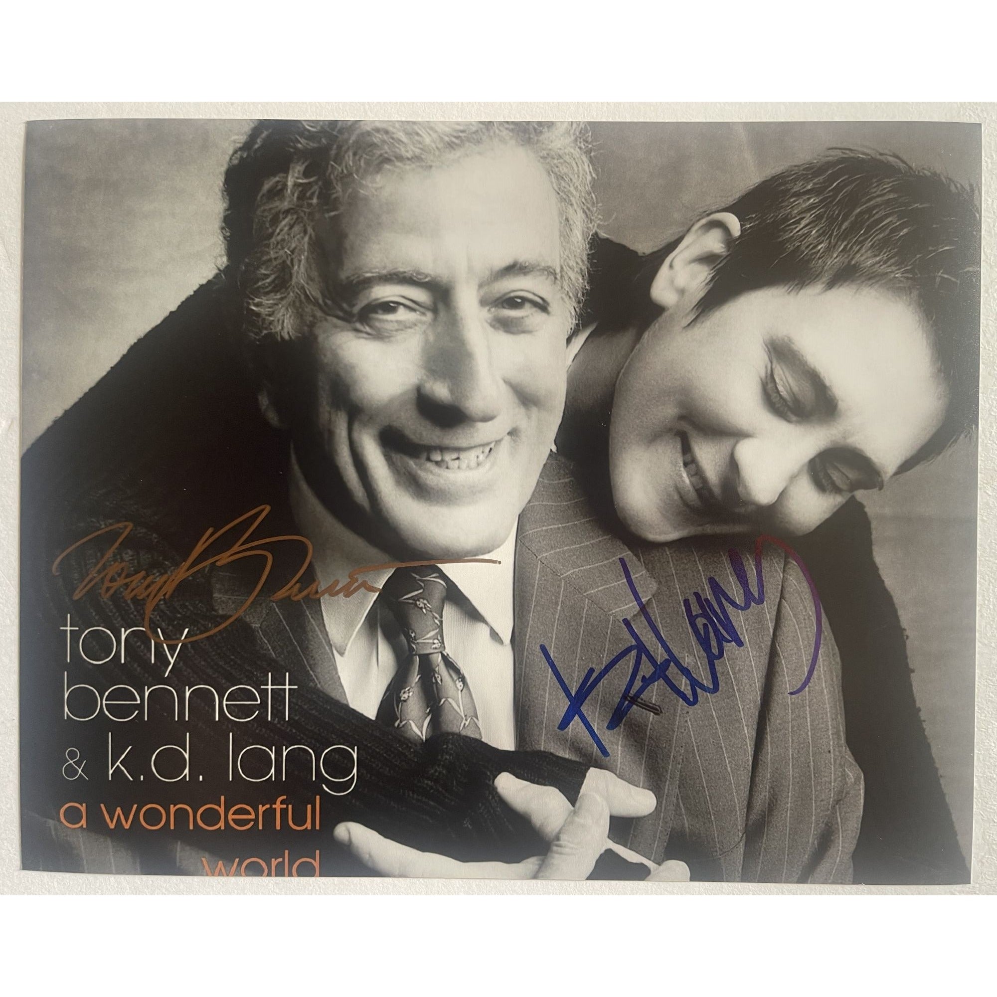 Tony Bennett and K.d Lang 8x10 photo sign with proof
