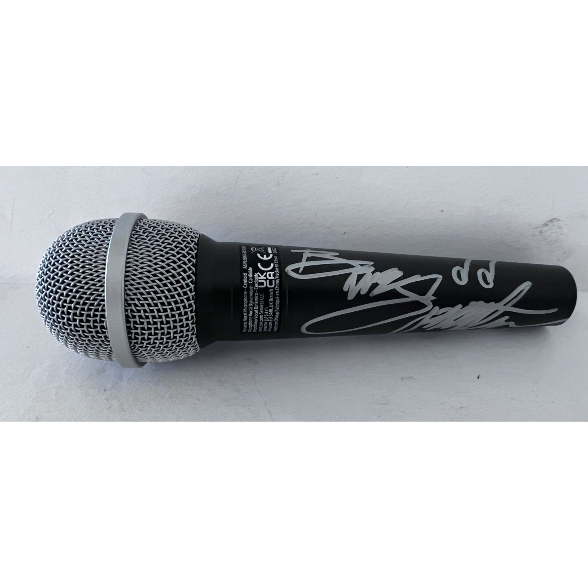 Bruce Springsteen microphone signed with Sketch and photo proof