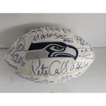 Load image into Gallery viewer, Seattle Seahawks Marshawn Lynch Russell Wilson Richard Sherman Bobby Wagner Super Bowl champions team signed football
