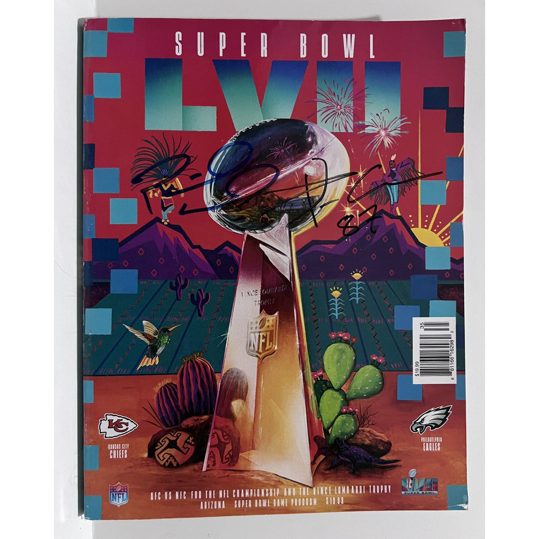 Super Bowl program Super Bowl LVII Patrick Mahomes and Travis Kelce signed with proof