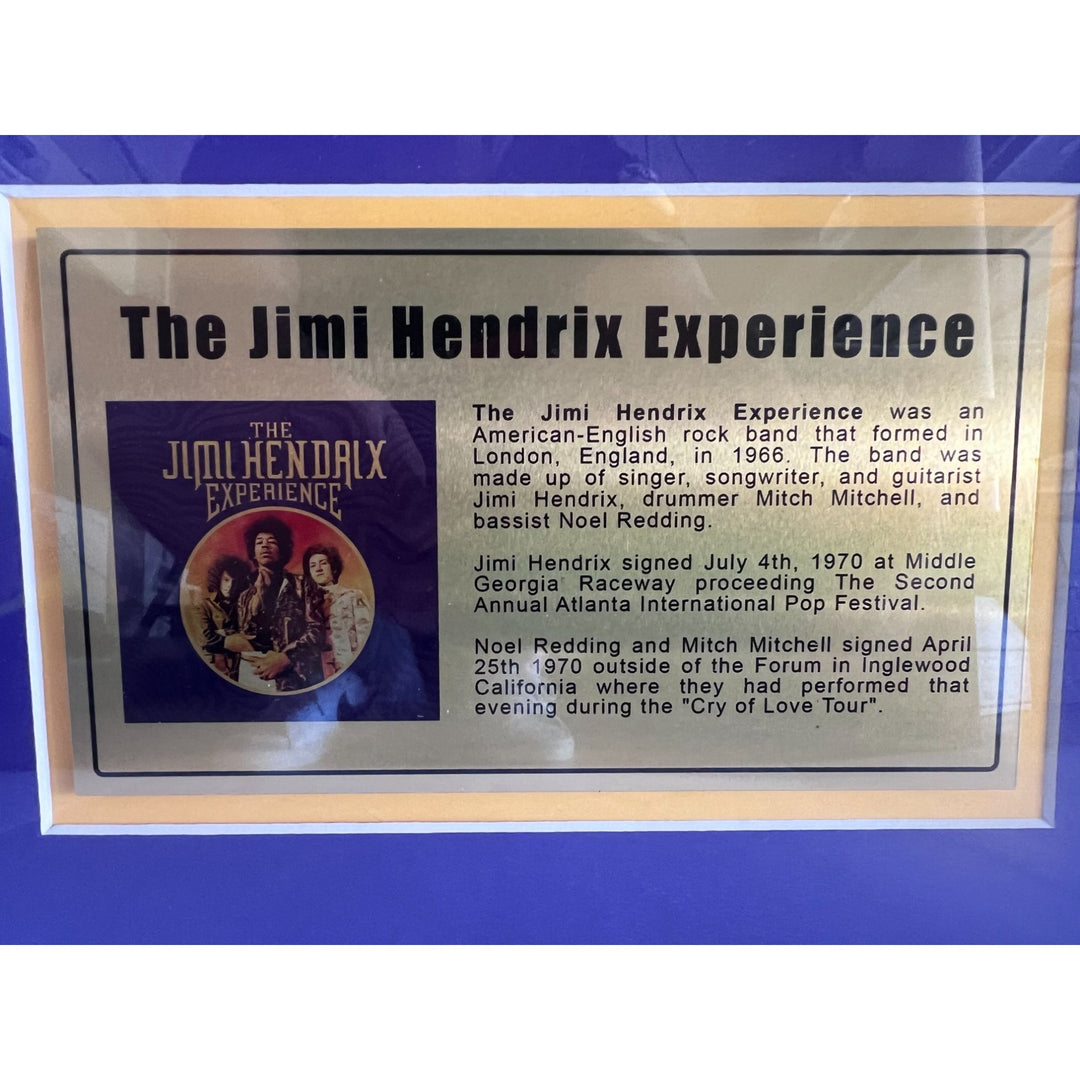 Jimi Hendrix Noel Redding Mitch Mitchell signed autograph book and concert ticket framed 20x27in with proof