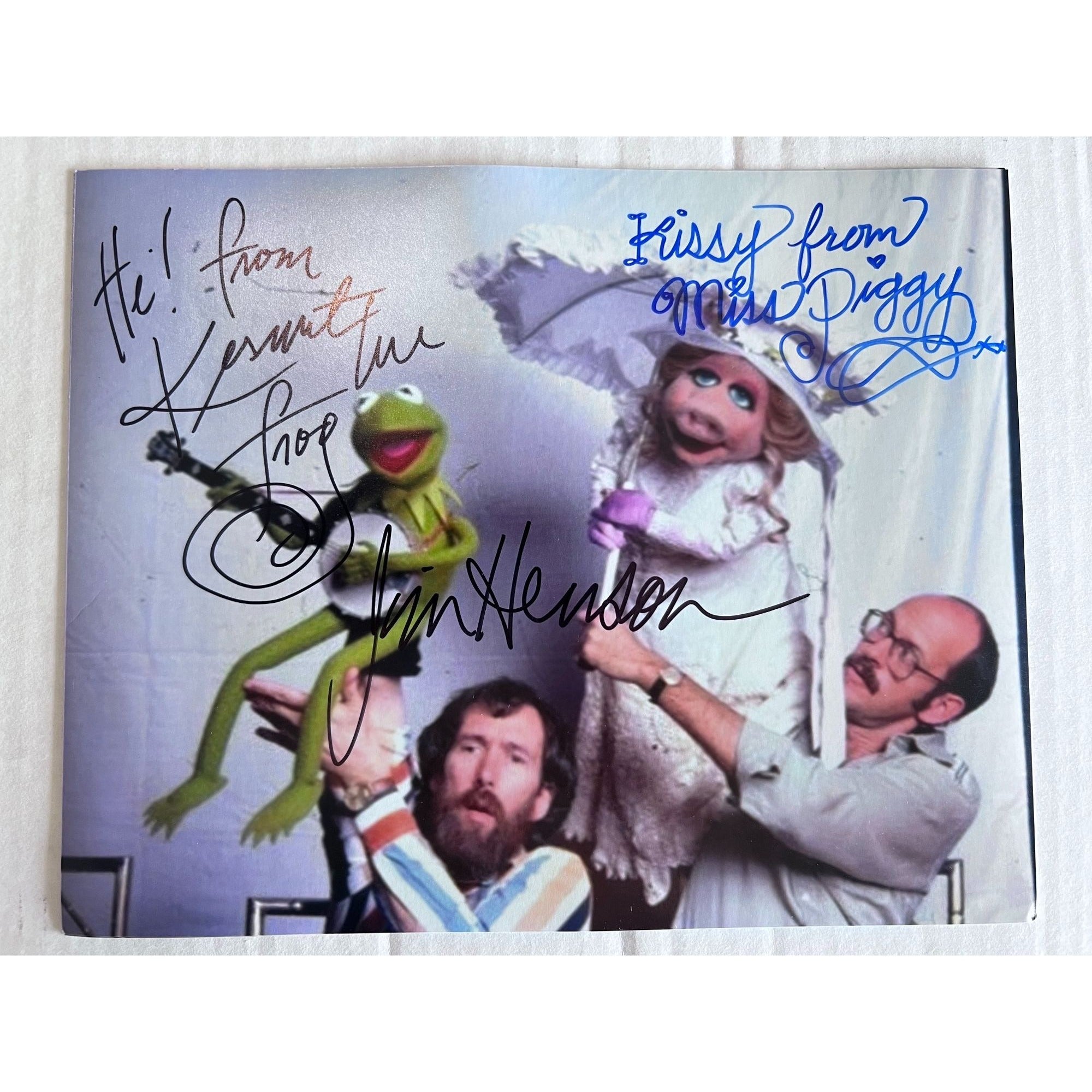 Jim  Henson Kermit the Frog Miss Piggy 8x10 photo signed