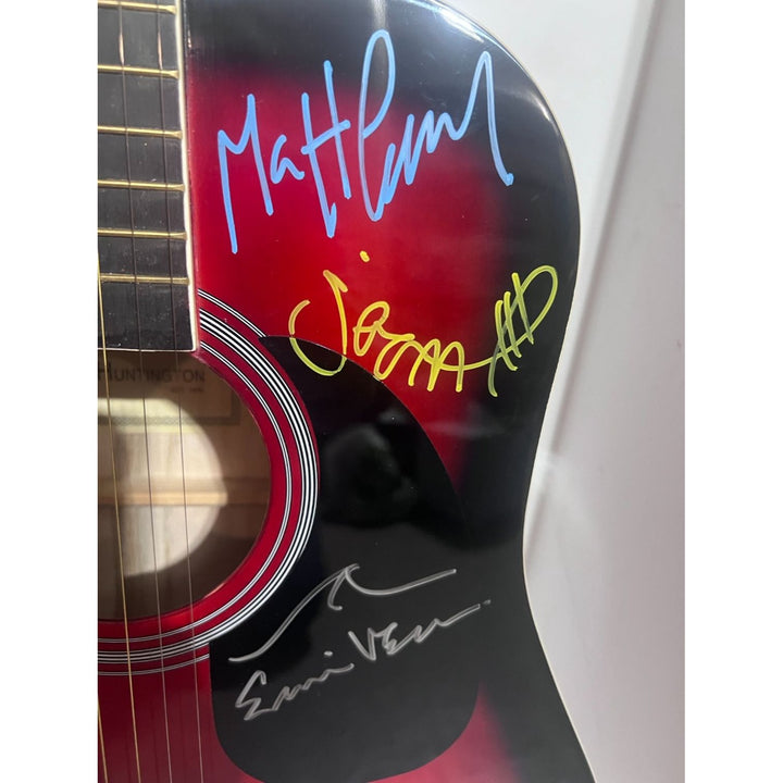 Eddie Vedder Pearl Jam Stone Gossard Mike McCready Jeff Ament full size acoustic guitar signed with proof