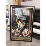 Load image into Gallery viewer, Jack Nicklaus Masters logo golf ball signed and framed 24x36 with proof
