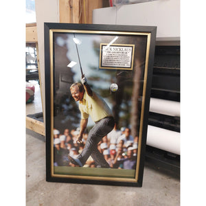 Jack Nicklaus Masters logo golf ball signed and framed 24x36 with proof