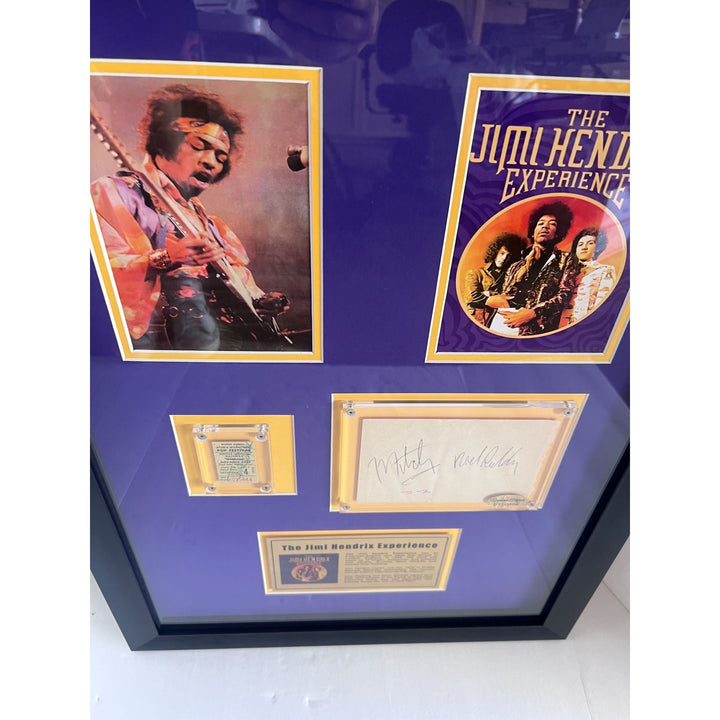 Jimi Hendrix Noel Redding Mitch Mitchell signed autograph book and concert ticket framed 20x27in with proof