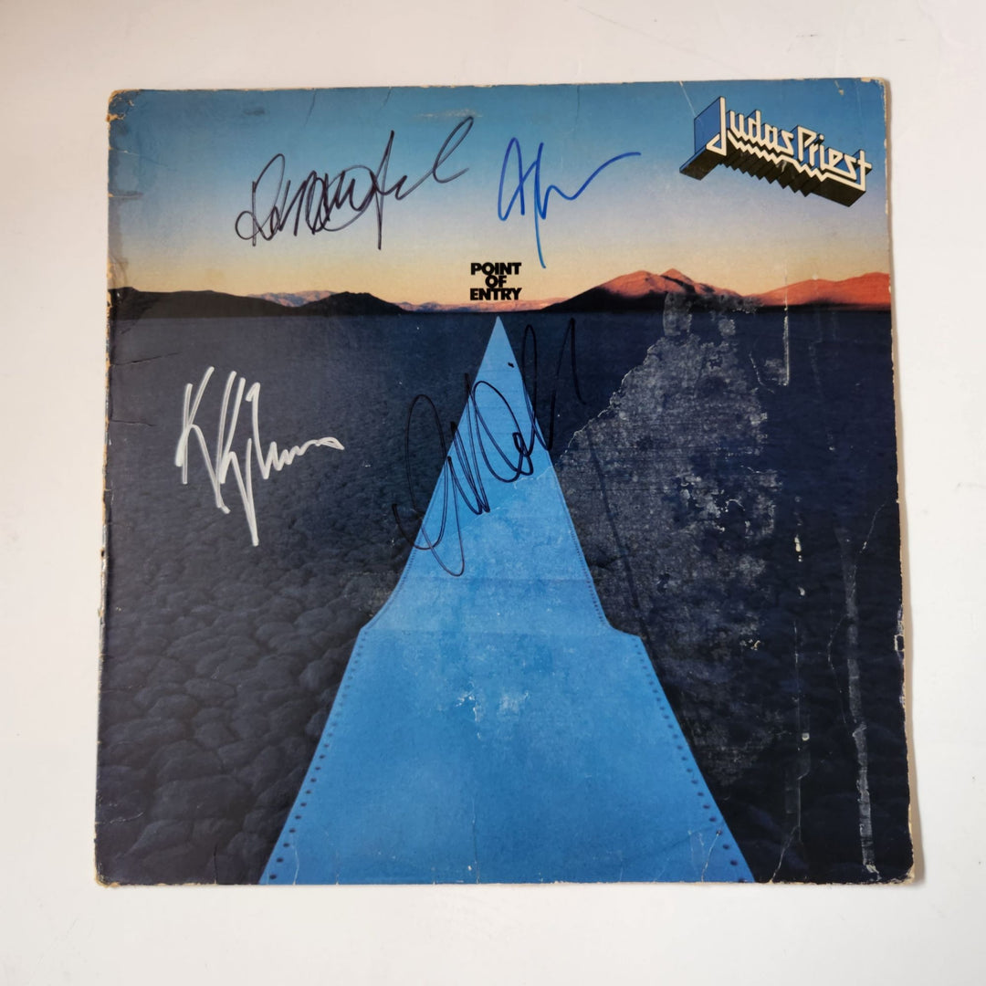 Judas Priest Point of Entry LP signed