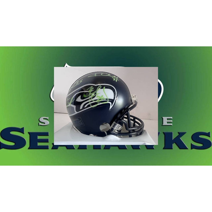 Seattle Seahawks Richard Sherman Kam Chancellor Riddell mini helmet signed with proof