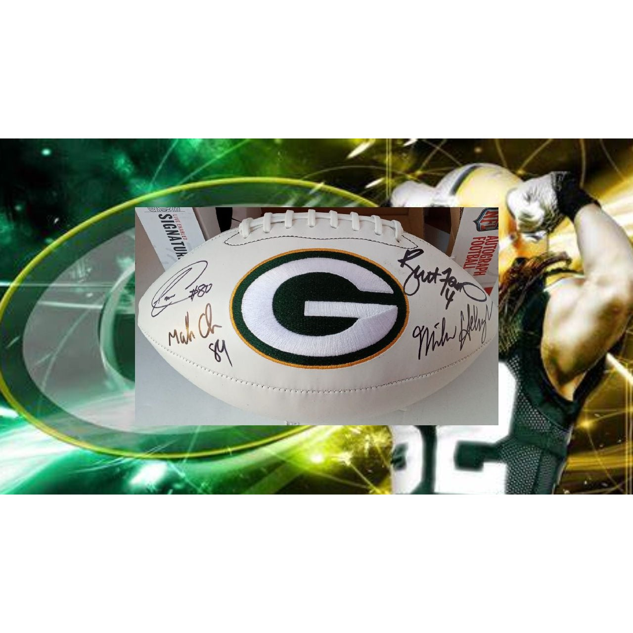 Brett Favre Mark Chmura Signed Photo Green Bay Packers