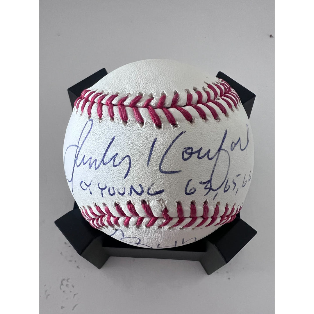 Sandy Koufax Clayton Kershaw Los Angeles Dodgers Cy Young award-winning pitchers baseball signed.& inscribed with proof