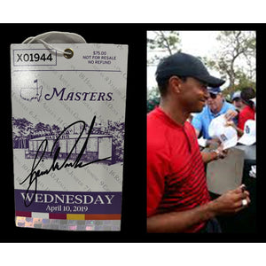 Tiger Woods 2019 Masters Golf ticket signed with proof