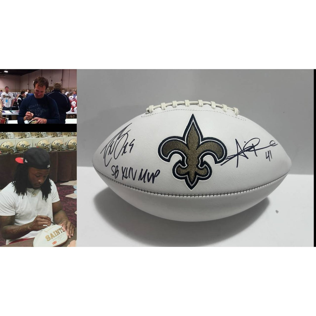 Drew Brees and Alvin Kamara New Orleans Saints full size football signed with proof