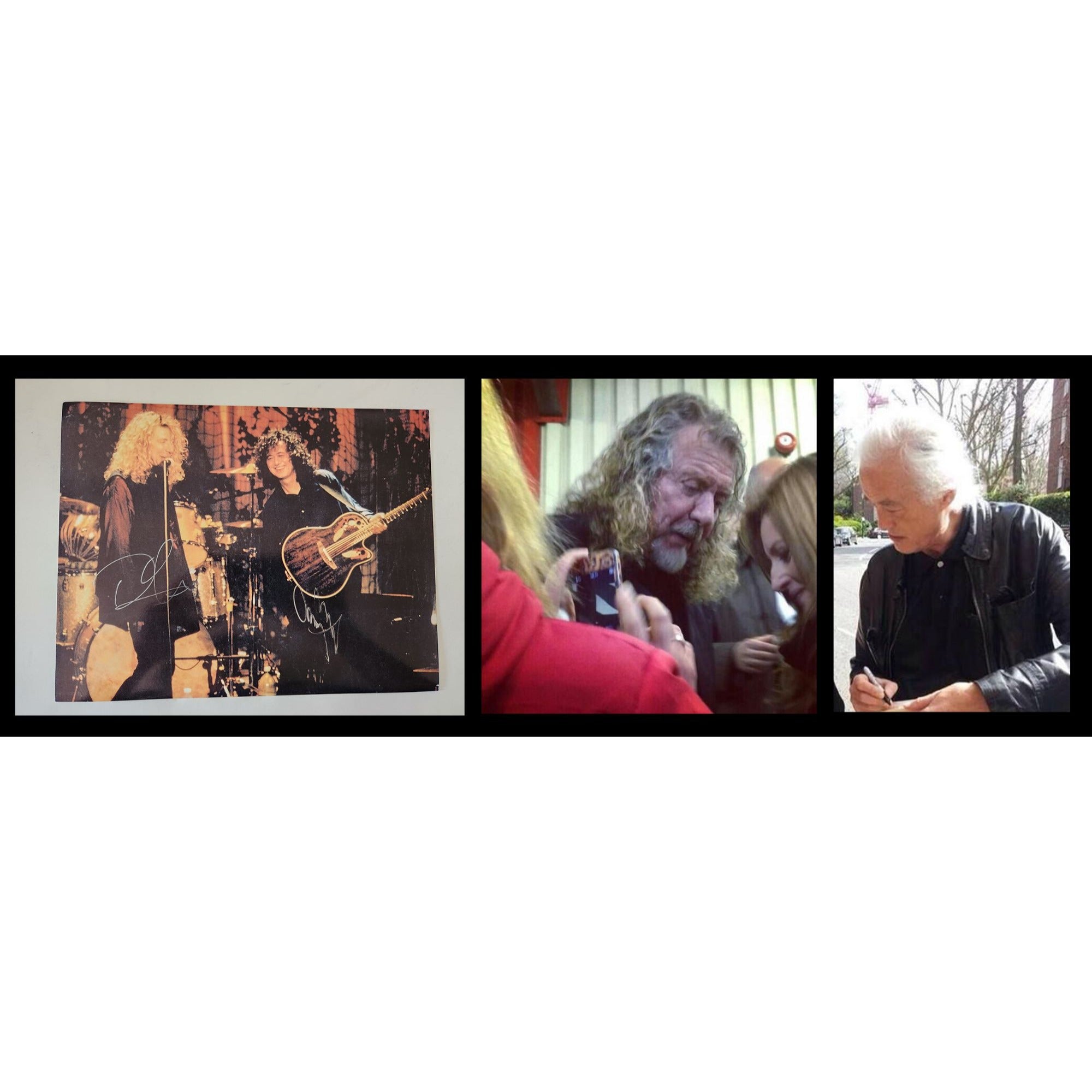 Jimmy Page and Robert Plant 8x10 photo sign with proof