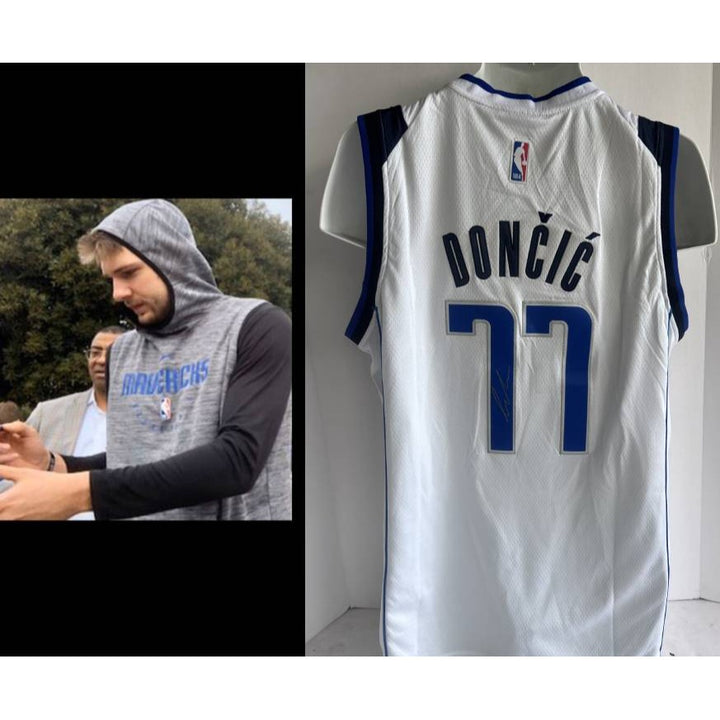 Luka Doncic Dallas Mavericks jersey signed with proof