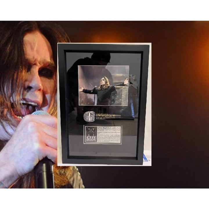 Ozzy Osbourne Black Sabbath One of a Kind microphone signed and framed with proof