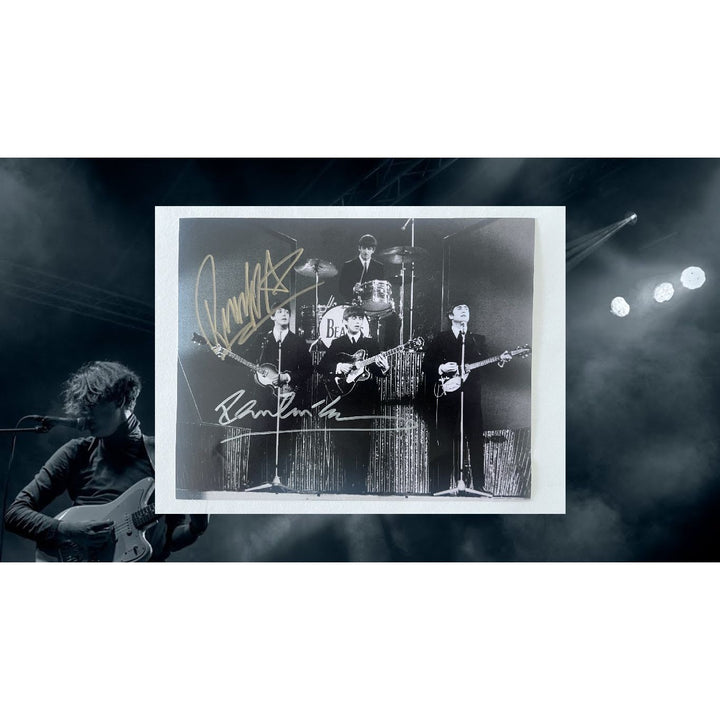 Paul McCartney and Ringo Starr The Beatles 8x10 photo signed with proof