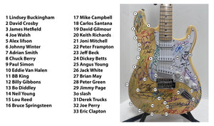 Eric Clapton, Eddie Van Halen, Carlos Santana, Jimmy Page 36 of rock and rolls greatest guitarists of all time vintage Les Paul style electric guitar signed with proof