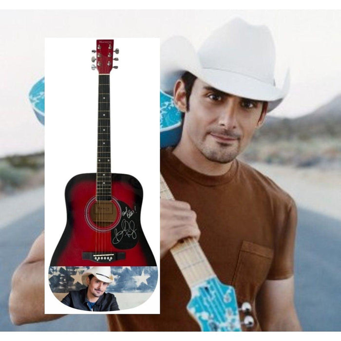 Brad Paisley One of a Kind full size acoustic guitar signed with proof