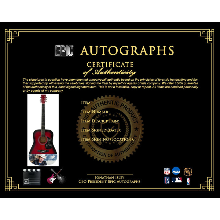 Brad Paisley One of a Kind full size acoustic guitar signed with proof.