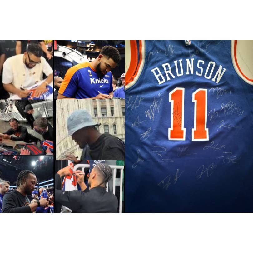 New York Knicks Jalen Brunson 2025-26 authentic game model jersey team signed with proof.