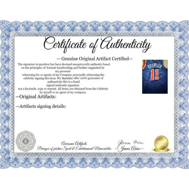 New York Knicks Jalen Brunson 2025-26 authentic game model jersey team signed with proof.