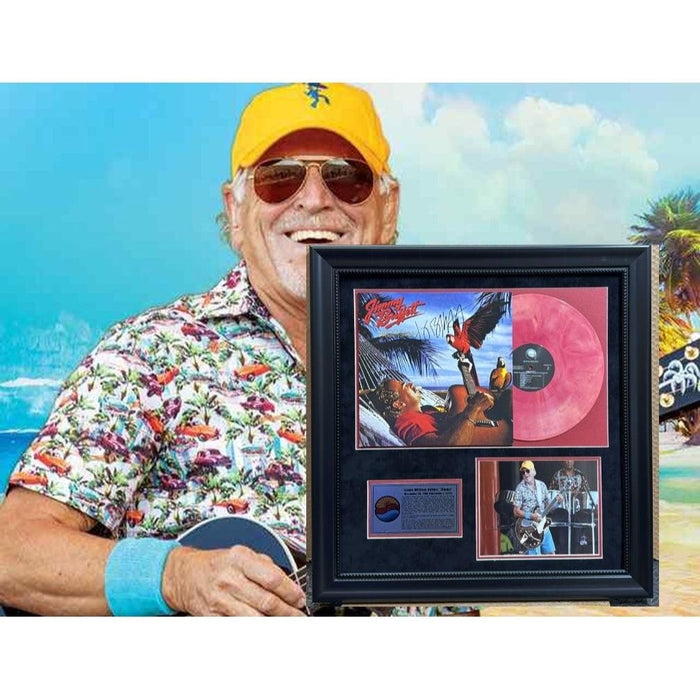 Jimmy Buffett original Lp signed with  proof and museum quality frame 21x23