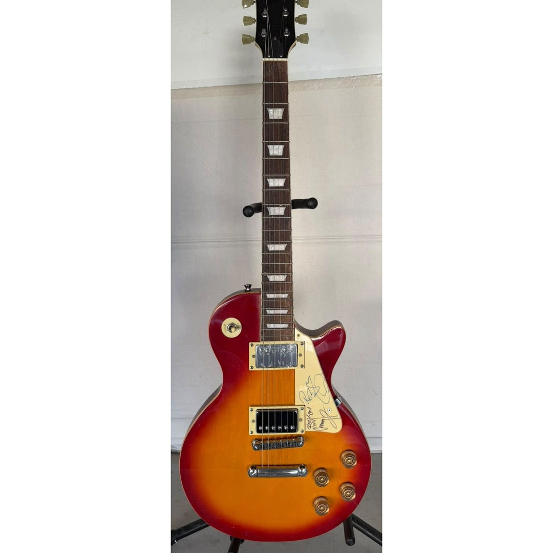 Jimmy Page Robert Plant of Led Zeppelin Les Paul vintage electric guitar signed with full provenance, photo proof and AI certification.