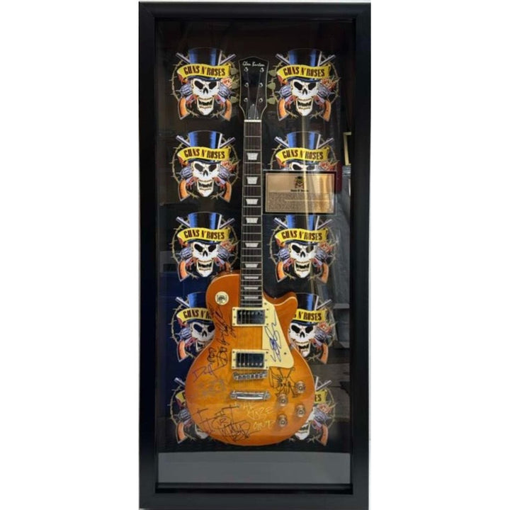Jimmy Page Robert Plant of Led Zeppelin Les Paul vintage electric guitar signed with full provenance, photo proof and AI certification.