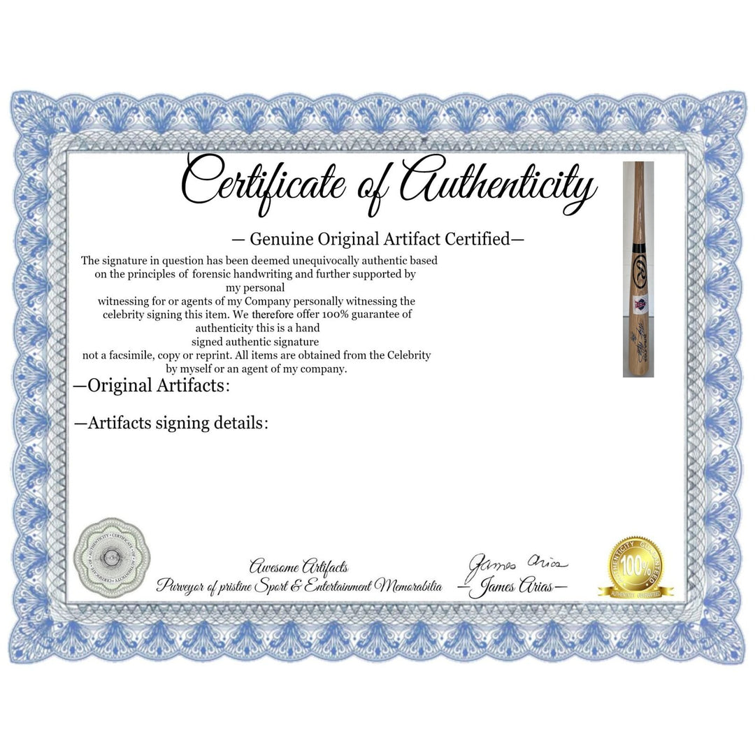 Los Angeles/Anaheim Angels Mike Trout Albert Pujols Hall of Famers present and future baseball bat signed with proof.