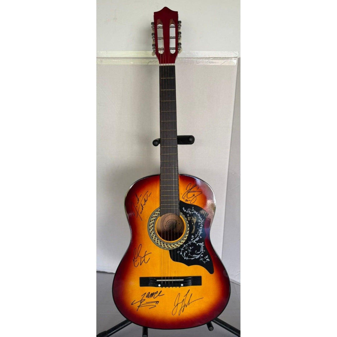 Justin Timberlake Chris Kirkpatrick, Joey Fatone, Lance Bass and JC Chasez NSYNC vintage acoustic guitar signed with proof