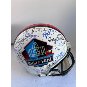NFL Hall of Famers 40 in all Joe Montana Joe Namath Bart Starr Jerry Rice Dan Marino Jim Brown Riddell authentic signed with proof